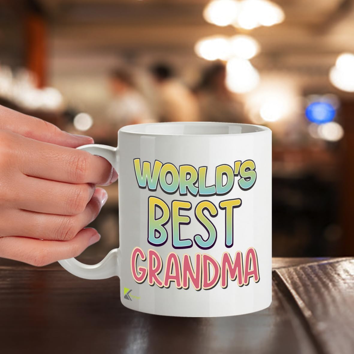 Kruzroyal DZ824 World's Best Grandma Mug 11oz - White Ceramic Coffee & Tea Cup for Nan, Nanny - Ideal Birthday or Mother's Day Present for Her