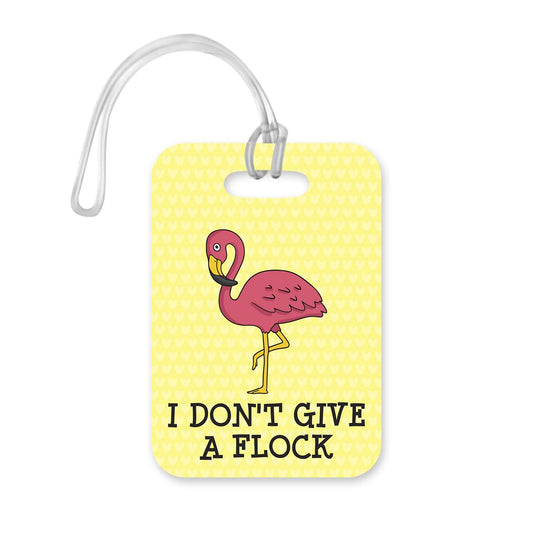 LT118 I Don't Give A Flock Novelty Funny Unique Designer Gift Glossy Plastic Suitcase Luggage Tag