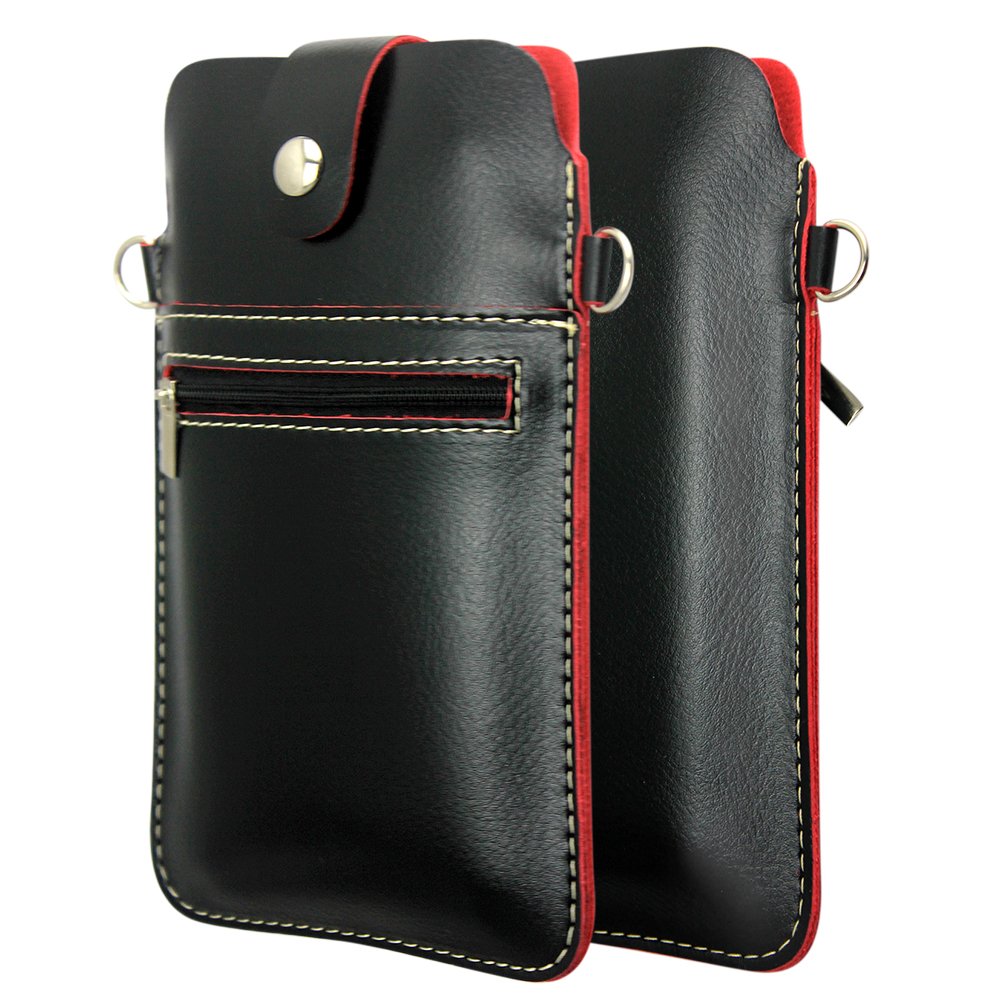 Kruzroyal Universal PU Leather Mobile Phone Bag Case Cover Pouch With Shoulder Strap Bag Ladies Girls