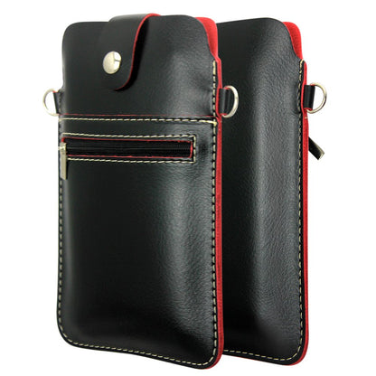 Kruzroyal Universal PU Leather Mobile Phone Bag Case Cover Pouch With Shoulder Strap Bag Ladies Girls