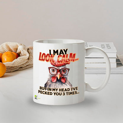 Kruzroyal DZ964 I've Pecked You Funny Chicken Lover Mug - Sarcastic Farm Animal Coffee Cup - Witty Hen, Rooster, Bird Owner Gag Gift for Him, Her - 11oz White Ceramic