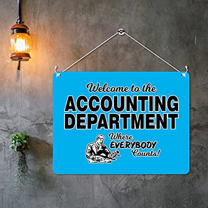 Kruzroyal MP302 Welcome to the Accounting Department where everybody counts! Funny Novelty Retro Vintage Metal Wall Sign Plaque 20cm x 15cm