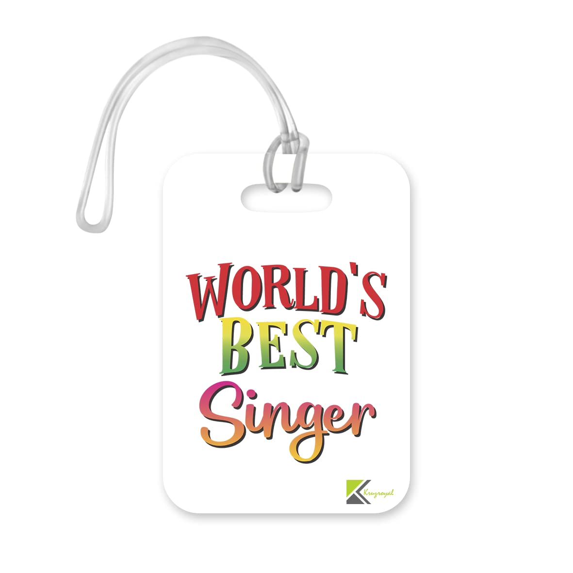 LT488 World's Best Singer Novelty Funny Unique Designer Gift, Suitcase, Glossy Plastic Luggage Tag for Singer