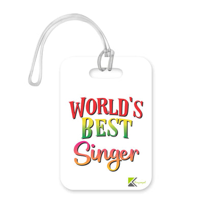 LT488 World's Best Singer Novelty Funny Unique Designer Gift, Suitcase, Glossy Plastic Luggage Tag for Singer