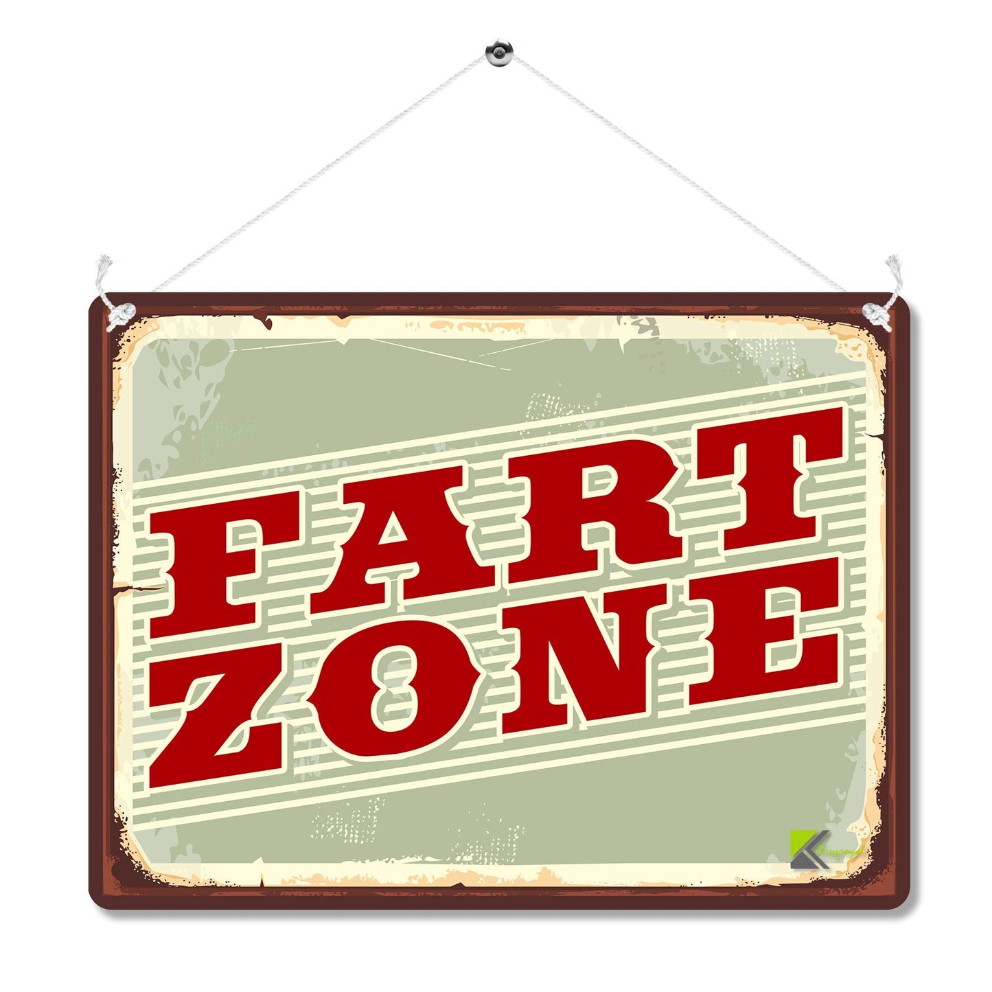 Kruzroyal MP135 FART ZONE Funny Novelty Retro Vintage Metal Wall Sign Plaque 20cm x 15cm