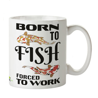 Kruzroyal DZ349 Born to Fish Forced to Work Funny Novelty Great Gift Idea Coffee Tea Mug