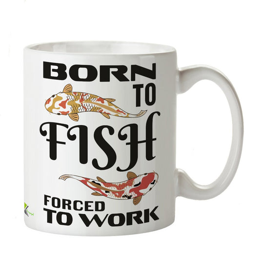 Kruzroyal DZ349 Born to Fish Forced to Work Funny Novelty Great Gift Idea Coffee Tea Mug
