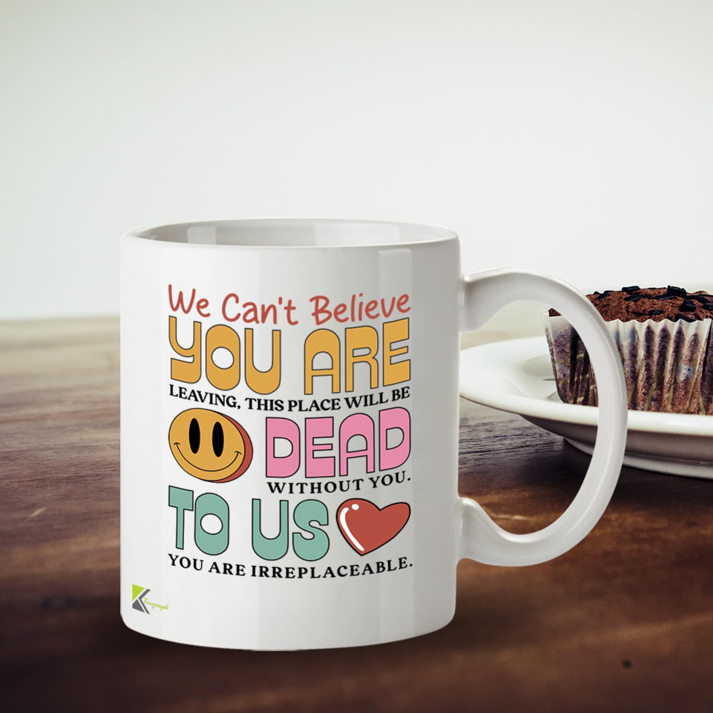 Funny Coworker Leaving Gift Mug, You are Dead to Us Sarcastic Design, Novelty Farewell Present for Colleague, Boss or Friend, White Ceramic Coffee Cup, 11 oz
