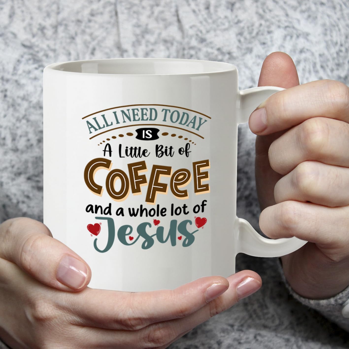 Kruzroyal Christian Coffee Mug | A Little Bit of Coffee and a Whole Lot of Jesus | Faith Gift for Women Men | Religious Birthday Christmas 11oz