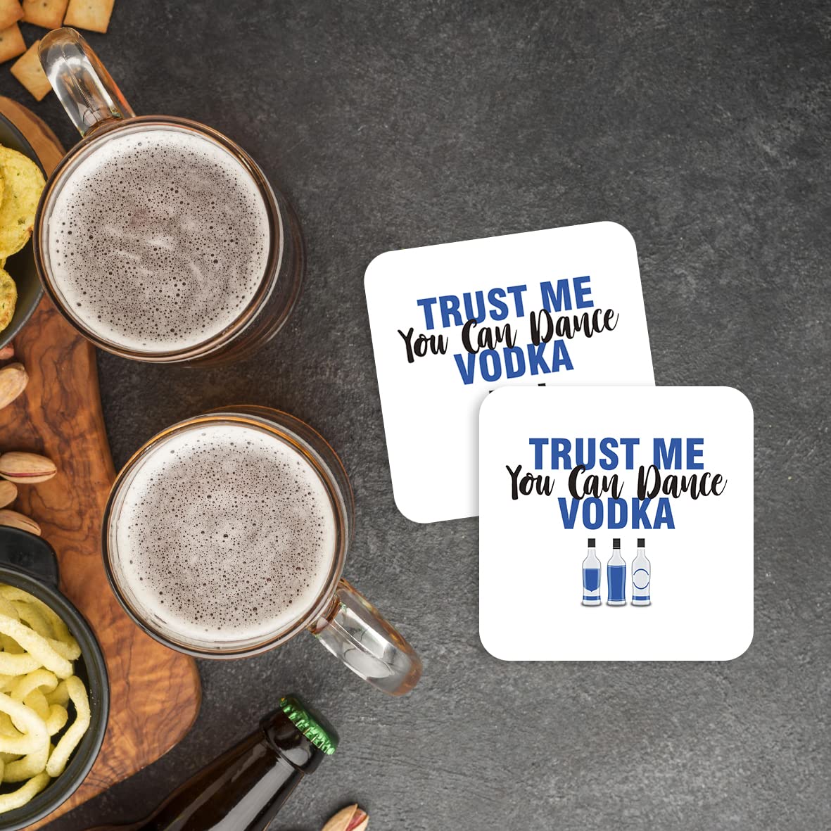 CS612 Trust me, You can Dance Vodka Novelty Funny Coffee Tea Drink Gift Glossy MDF Wooden Coaster