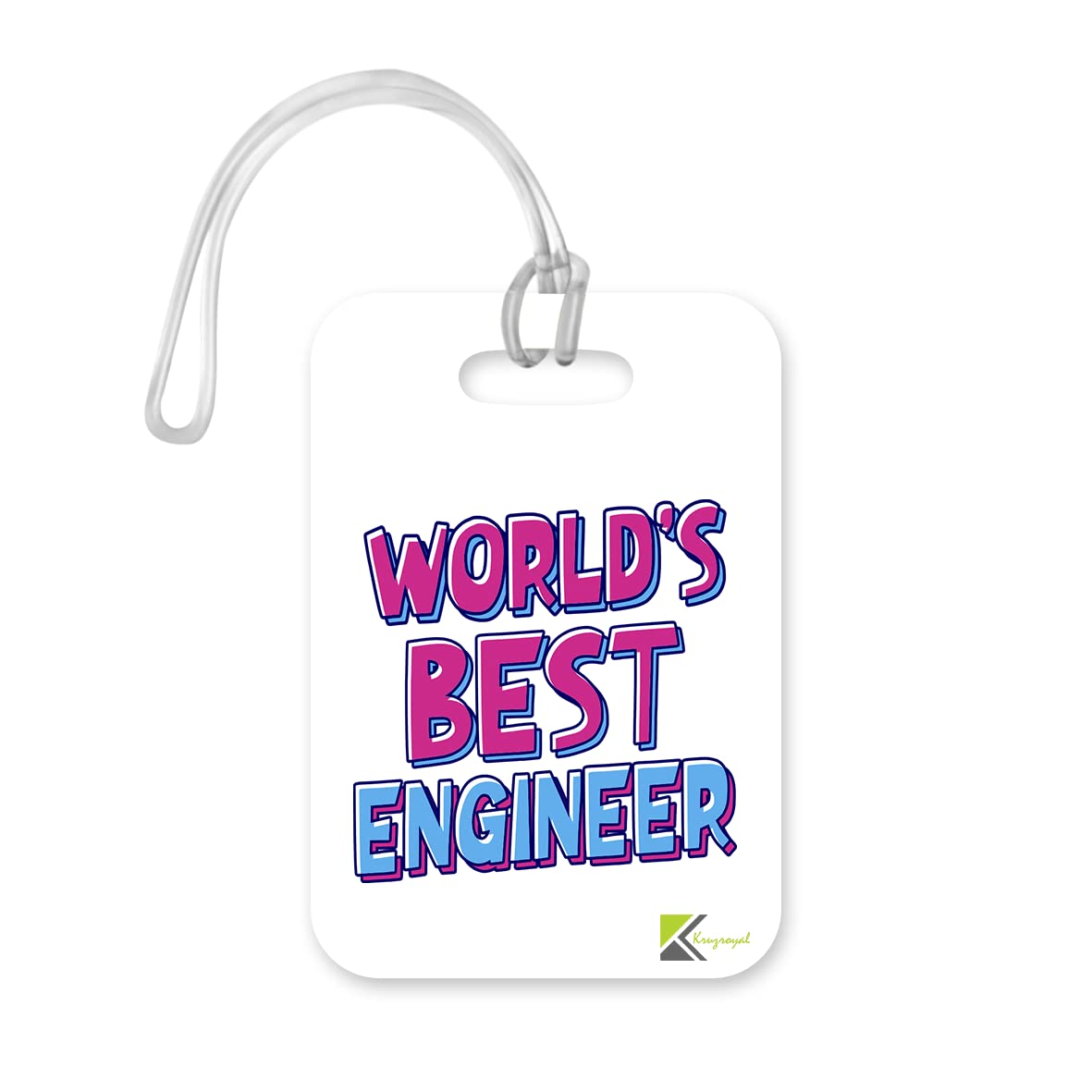 LT402 World's Best Engineer Novelty Funny Unique Designer Gift, Suitcase, Glossy Plastic Luggage Tag for Engineer