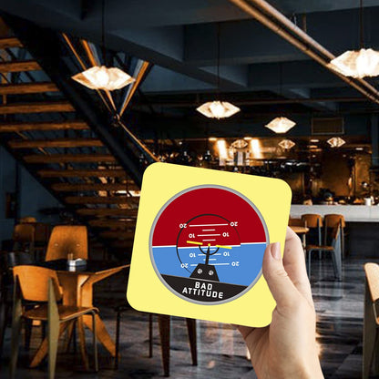 CS699 Bad Attitude Novelty Funny Coffee Tea Drink Gift Glossy MDF Wooden Coaster