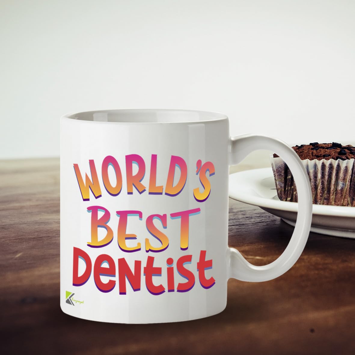 Kruzroyal DZ859 World's Best Dentist Mug 11oz - White Ceramic Cup for Hygienist, Dental Student - Funny Birthday, Graduation, Thank You Present