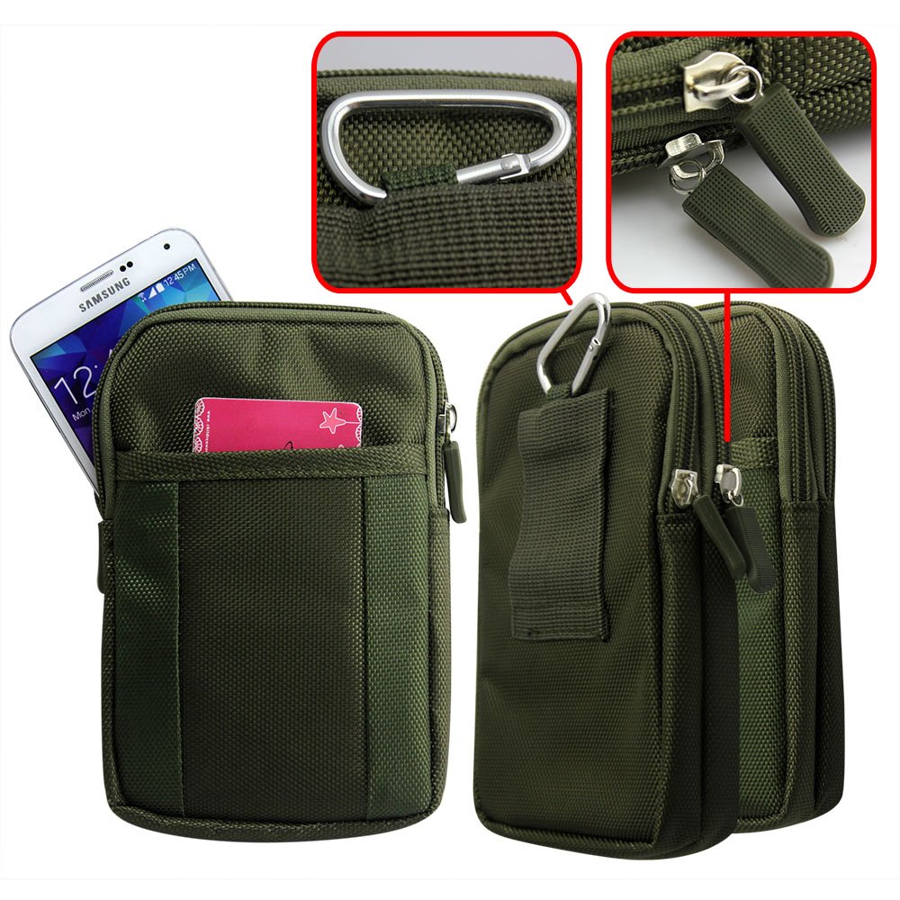 Green Universal Tactical Army Camouflage Belt Velcro Case Cover Belt Loop Hip Holster Pouch Case Mobile Phone For Nokia Lumia HTC One X Blackberry Bold Curve Q10 Z10 Apple iPhone 4 s 5 5S Samsung Galaxy S3 S2 S4