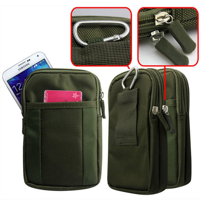 Green Universal Tactical Army Camouflage Belt Velcro Case Cover Belt Loop Hip Holster Pouch Case Mobile Phone For Nokia Lumia HTC One X Blackberry Bold Curve Q10 Z10 Apple iPhone 4 s 5 5S Samsung Galaxy S3 S2 S4