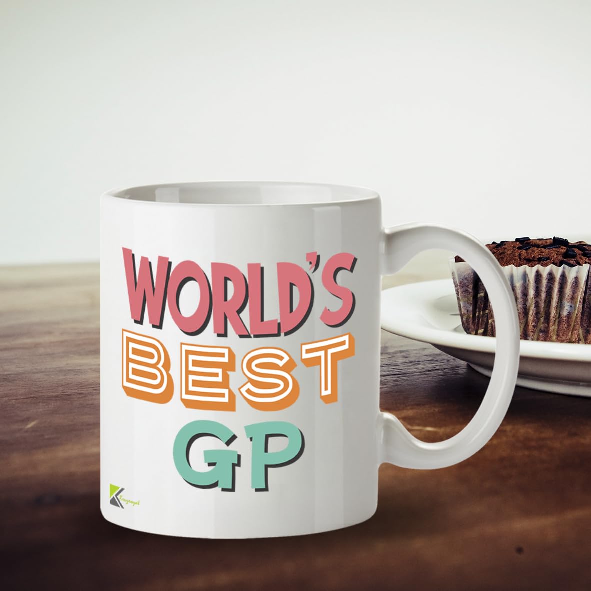 Kruzroyal DZ880 World's Best GP Mug 11oz - White Ceramic Cup for Doctor, Medical Professional - Thank You, Retirement, Birthday Present