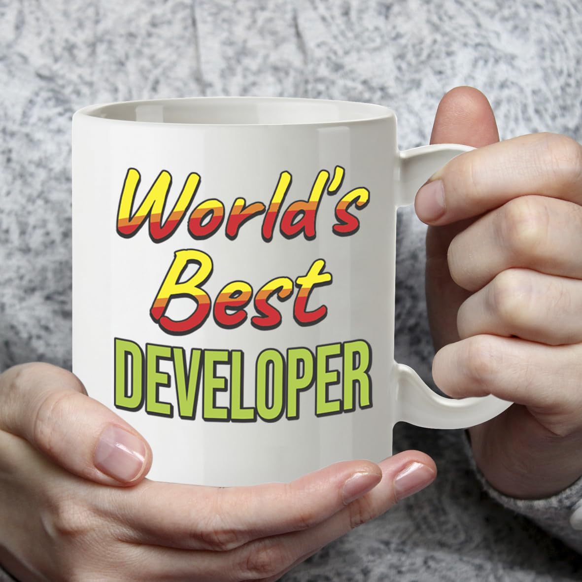 Kruzroyal DZ881 World's Best Developer Mug 11oz - White Ceramic Cup for Programmer, Coder, Engineer - Funny Birthday, Thank You Present