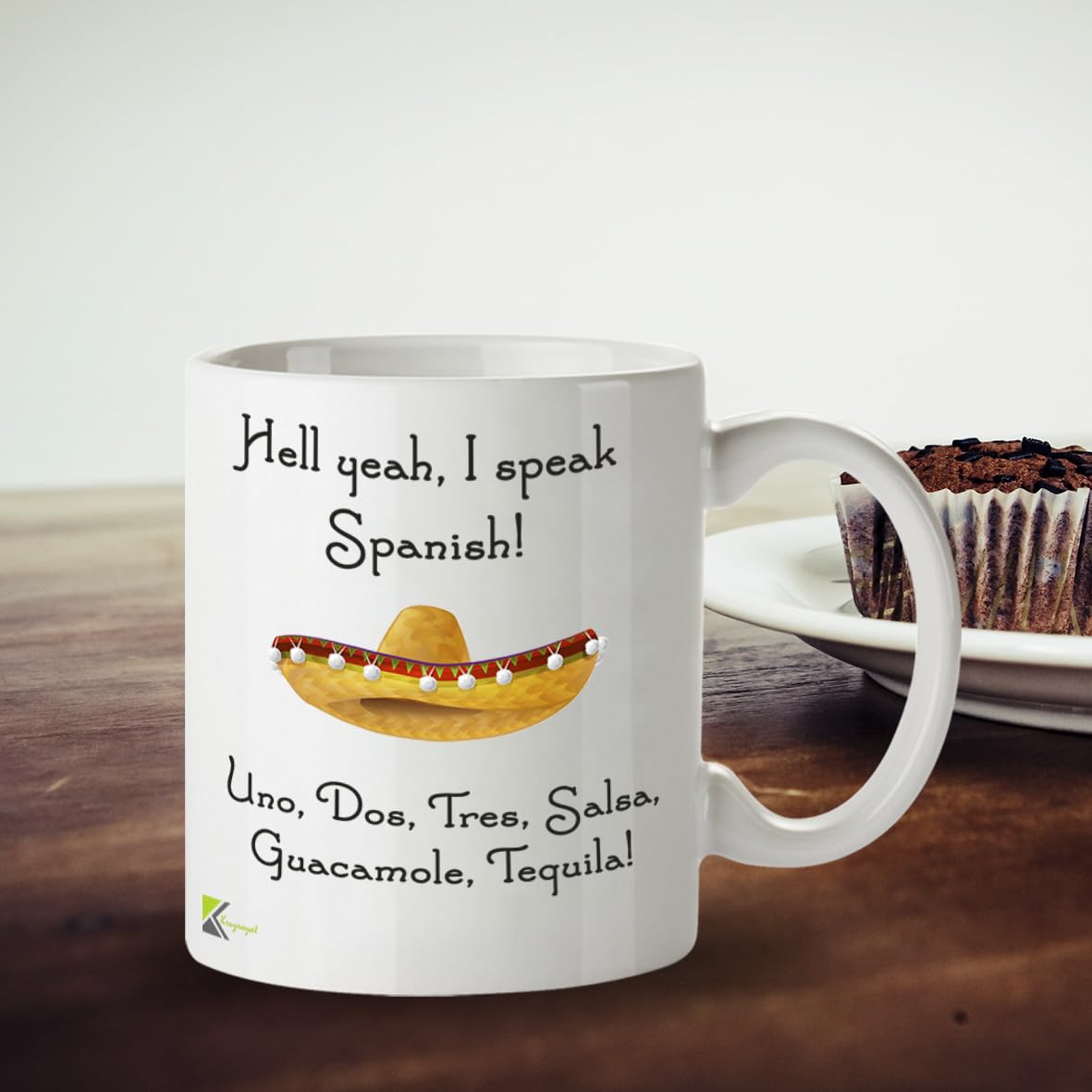 Kruzroyal Funny Spanish Mug Gift - Hell Yeah I Speak Spanish Uno Dos Tres Salsa Guacamole Tequila - 11oz Novelty Coffee Cup for Men Women - Mexico Gifts Birthday Secret Santa