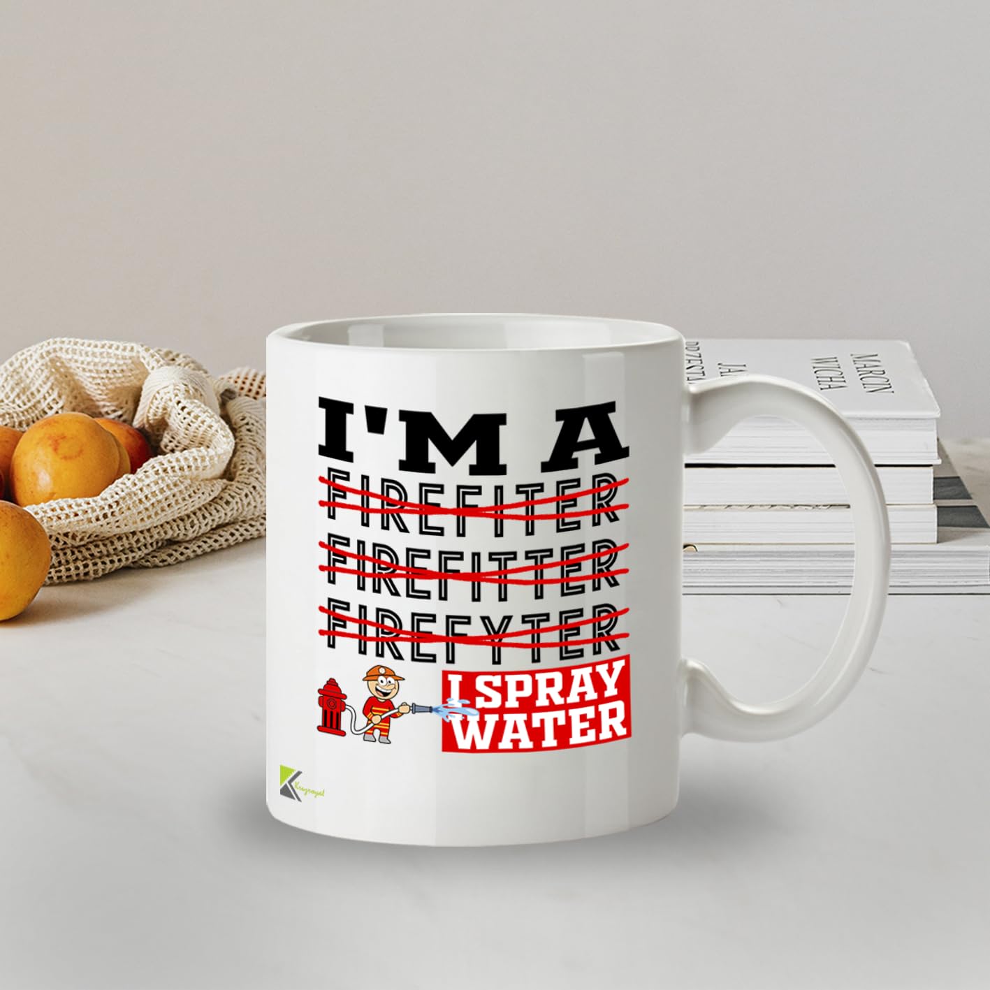 DZ967 Funny Firefighter Gifts Mug - I'm A Firefiter Firefitter Firefyter I Spray Water Humorous Fireman Gift for Men, Women, First Responders, Fire Dept Heroes - Witty Fire Rescue Coffee Cup 11oz