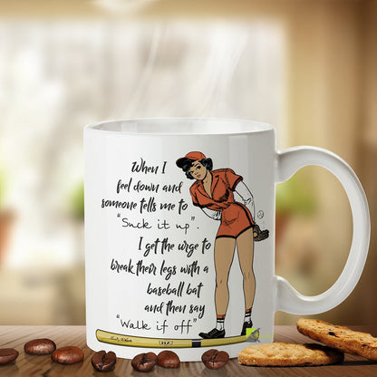 Kruzroyal Funny Sarcastic Mug, Walk It Off Novelty Coffee Cup, Gag Gift for Women, Friends, and Colleagues