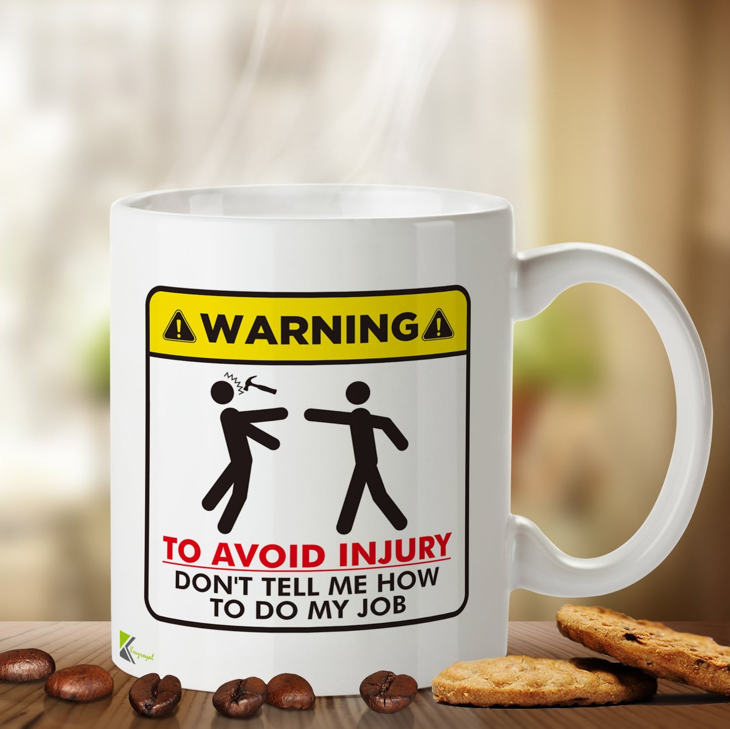Kruzroyal DZ496 Warning : to Avoid Injury Don't Tell me How to do My Job Funny Novelty Great Gift Idea Coffee Tea Mug