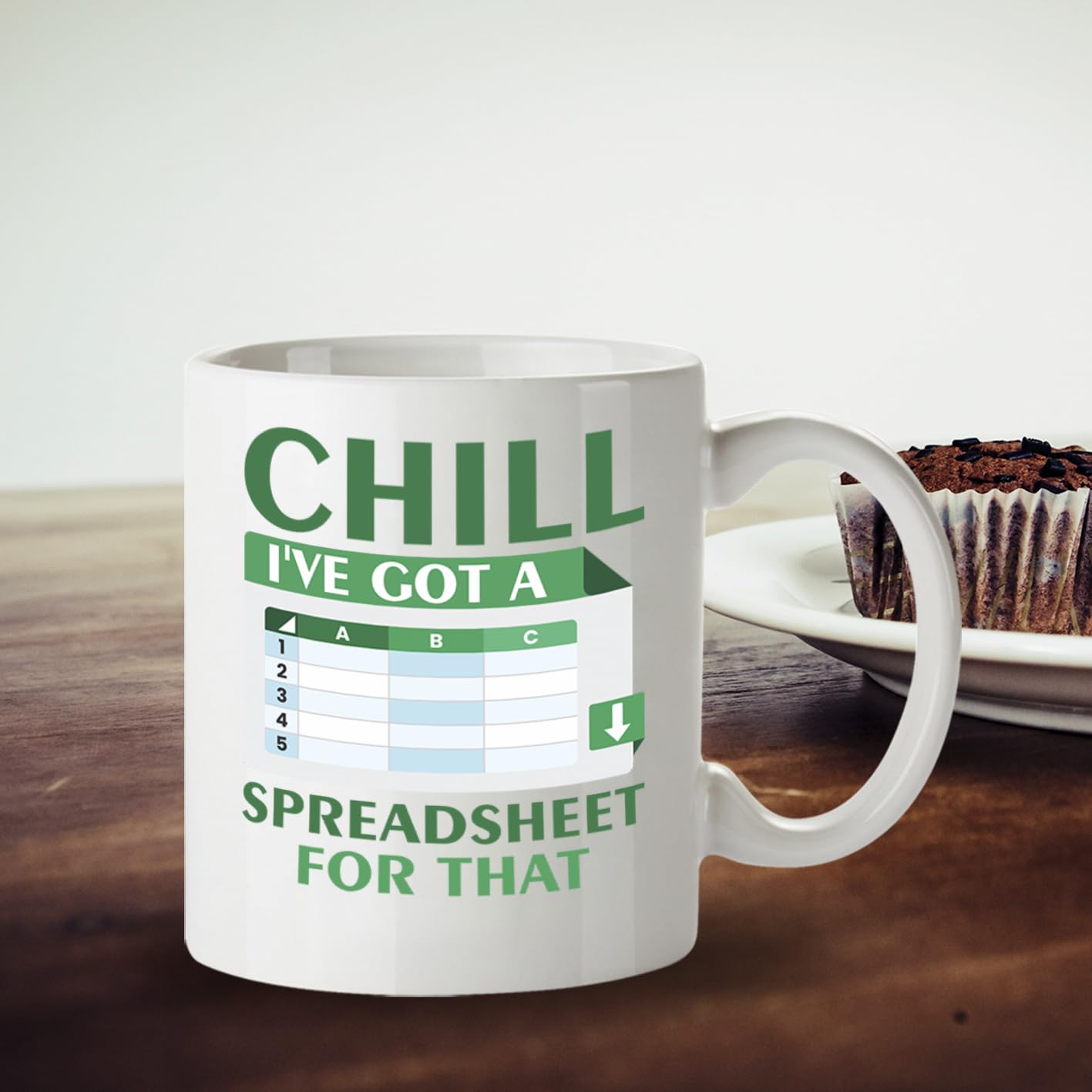Kruzroyal Chill I Got A Spreadsheet Funny Mug - Novelty Accountant Data Analyst Gift for Work Colleague Men Women