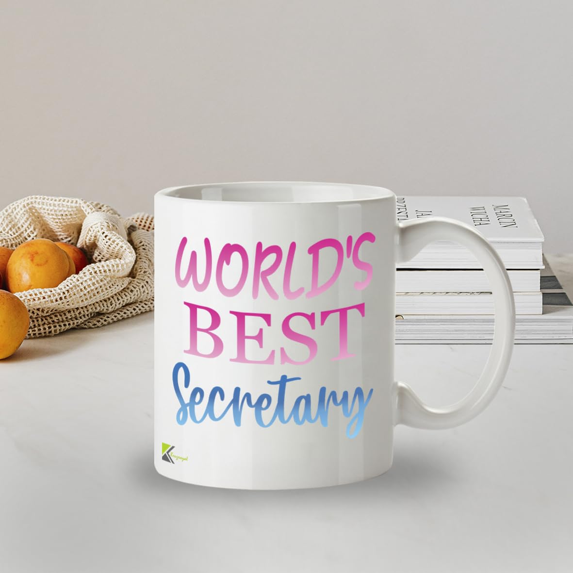 Kruzroyal DZ867 World's Best Secretary Mug 11oz - White Ceramic Cup for PA, Admin Assistant - Funny Birthday, Leaving, Thank You Present