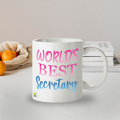 Kruzroyal DZ867 World's Best Secretary Mug 11oz - White Ceramic Cup for PA, Admin Assistant - Funny Birthday, Leaving, Thank You Present