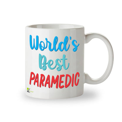 Kruzroyal DZ870 World's Best Paramedic Mug 11oz - White Ceramic Cup for First Responder, Ambulance Crew - Thank You, Graduation, Leaving Present