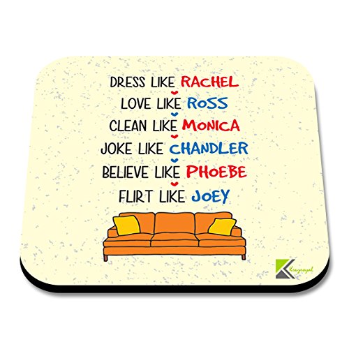 CS257 FRIENDS TV Show Rachel, Ross, Monica, Chandler, Phoebe, Joey Novelty Funny Coffee Tea Drink Gift Glossy MDF Wooden Coaster | Gifts for Women Men Best Friend Fan Birthday Present