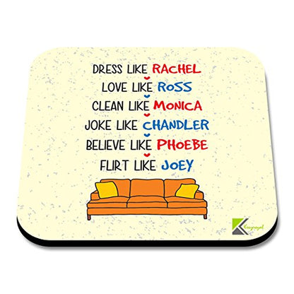 CS257 FRIENDS TV Show Rachel, Ross, Monica, Chandler, Phoebe, Joey Novelty Funny Coffee Tea Drink Gift Glossy MDF Wooden Coaster | Gifts for Women Men Best Friend Fan Birthday Present