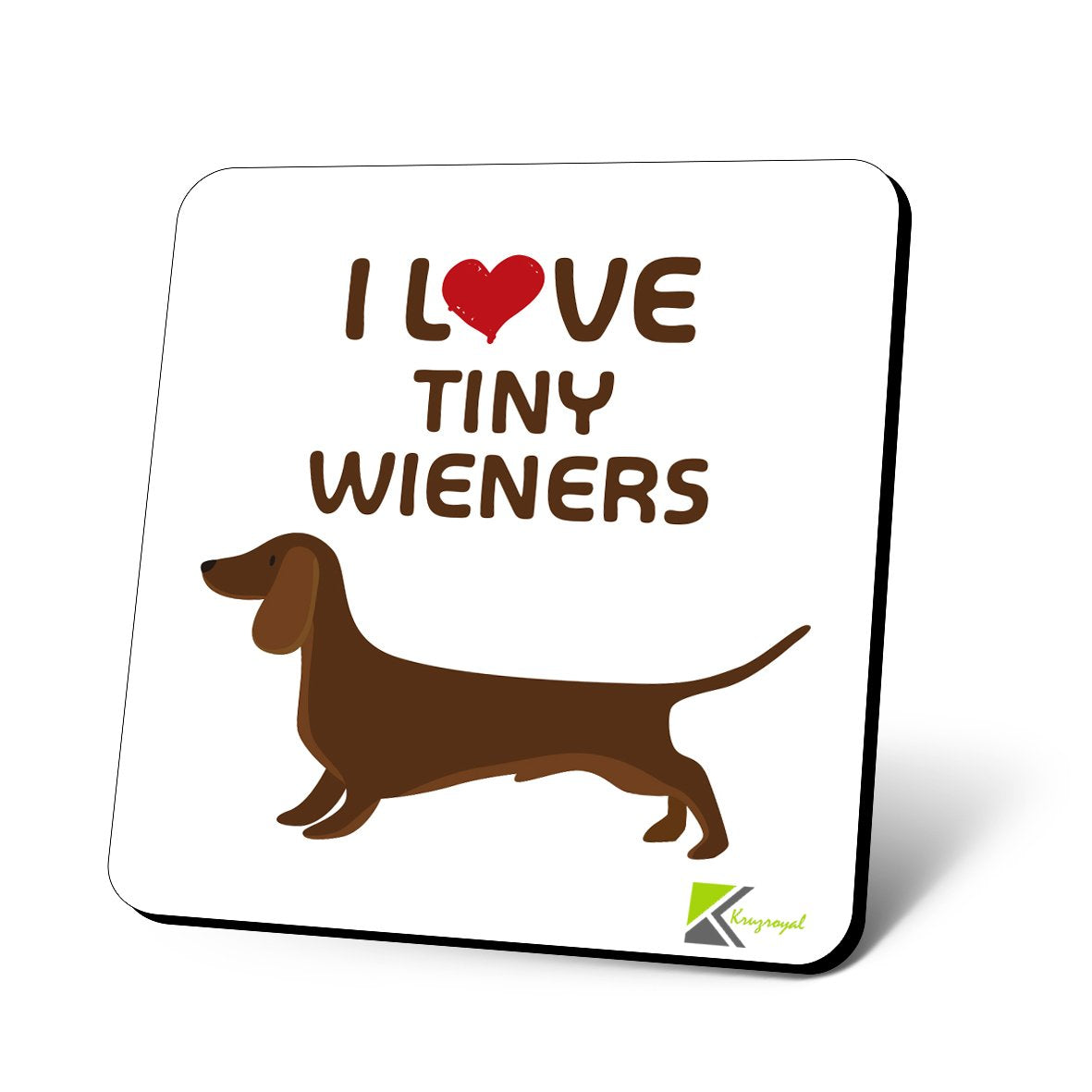 CS620 I love tiny wieners Novelty Funny Coffee Tea Drink Gift Glossy MDF Wooden Coaster