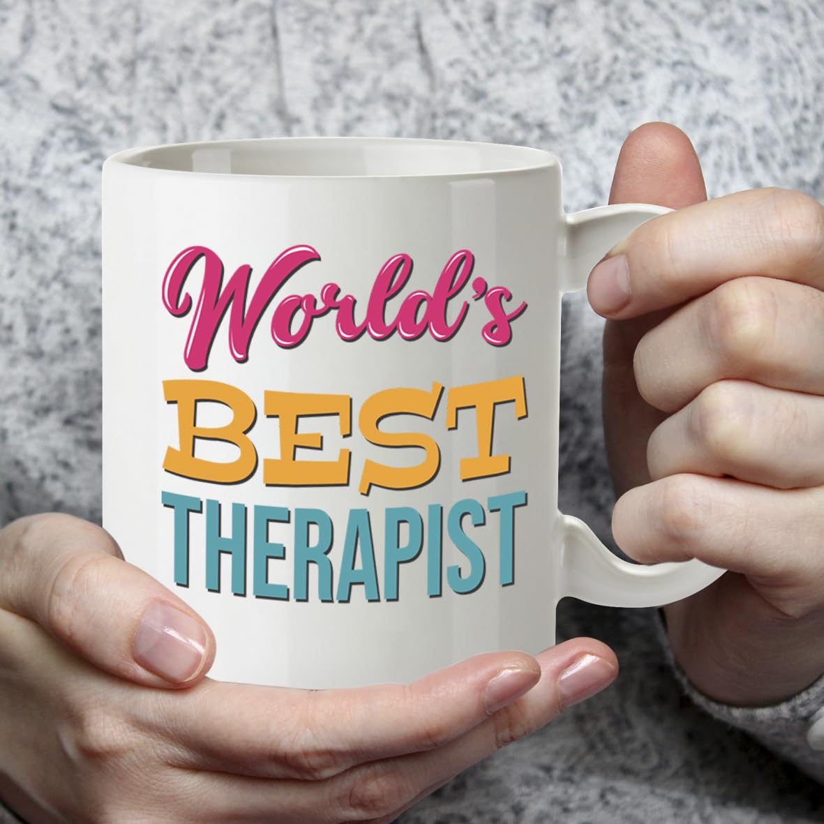 Kruzroyal DZ844 World's Best Therapist Mug 11oz - White Ceramic Cup for Counsellor, Psychologist - Ideal Birthday, Thank You or Leaving Present