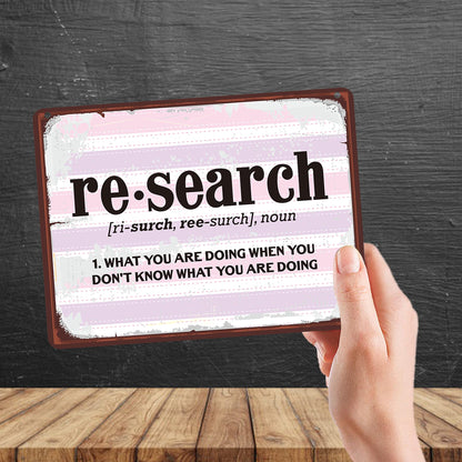 Kruzroyal MP134 Defination Research Funny Novelty Retro Vintage Metal Wall Sign Plaque 20cm x 15cm