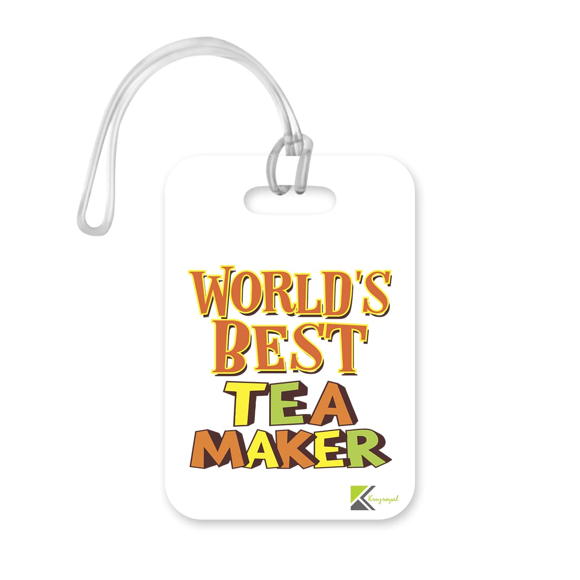 LT428 World's Best Tea Maker Novelty Funny Unique Designer Gift, Suitcase, Glossy Plastic Luggage Tag for Tea Maker