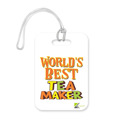 LT428 World's Best Tea Maker Novelty Funny Unique Designer Gift, Suitcase, Glossy Plastic Luggage Tag for Tea Maker