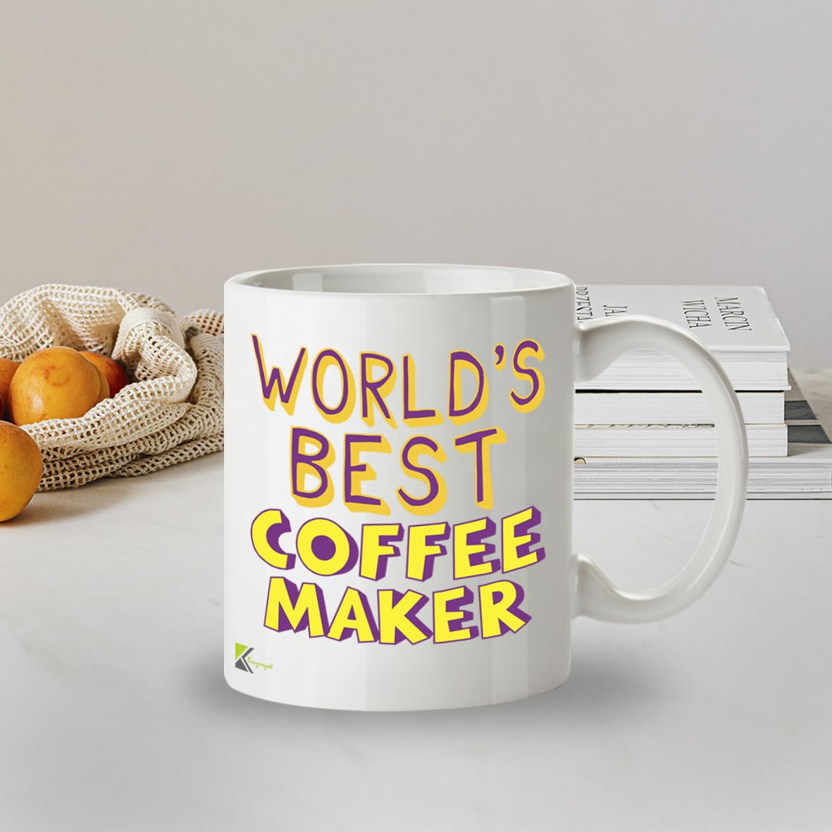 Kruzroyal DZ829 World's Best Coffee Maker Mug 11oz - White Ceramic Cup for a Perfect Brew - Funny Birthday, Office Thank You Gift for Colleague, Friend