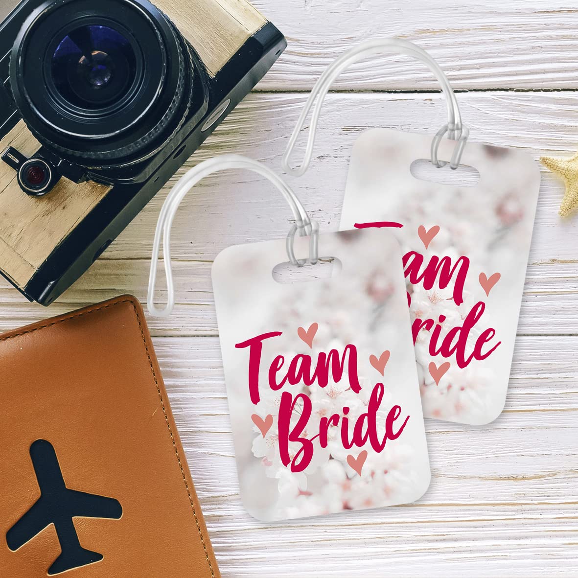 LT022 Team Bride Novelty Funny Unique Designer Gift Glossy Plastic Suitcase Luggage Tag