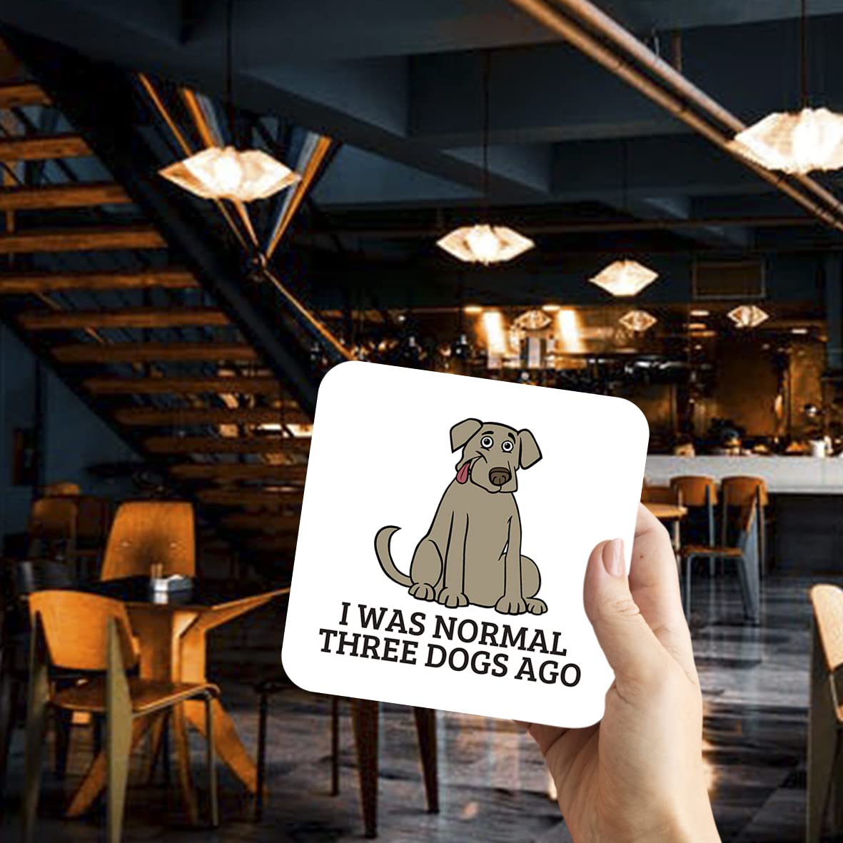 CS402 I was Normal Three Dogs ago Novelty Funny Coffee Tea Drink Gift Glossy MDF Wooden Coaster