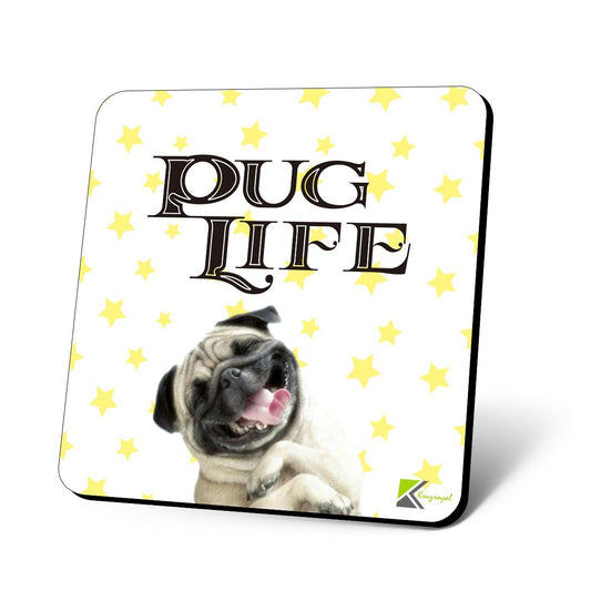 CS1055 Pug Life Novelty Funny Coffee Tea Drink Christmas Gift Glossy MDF Wooden Coaster
