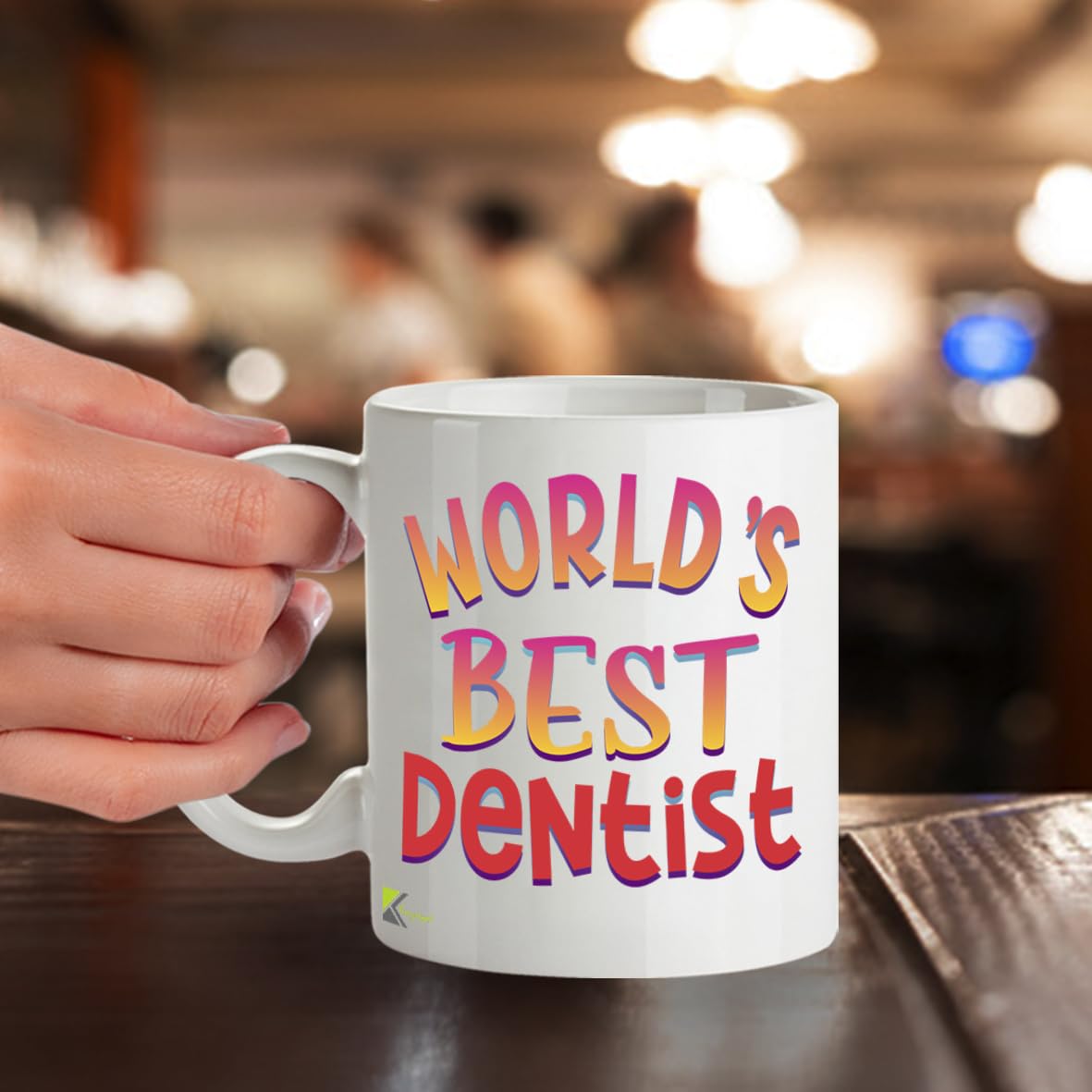 Kruzroyal DZ859 World's Best Dentist Mug 11oz - White Ceramic Cup for Hygienist, Dental Student - Funny Birthday, Graduation, Thank You Present
