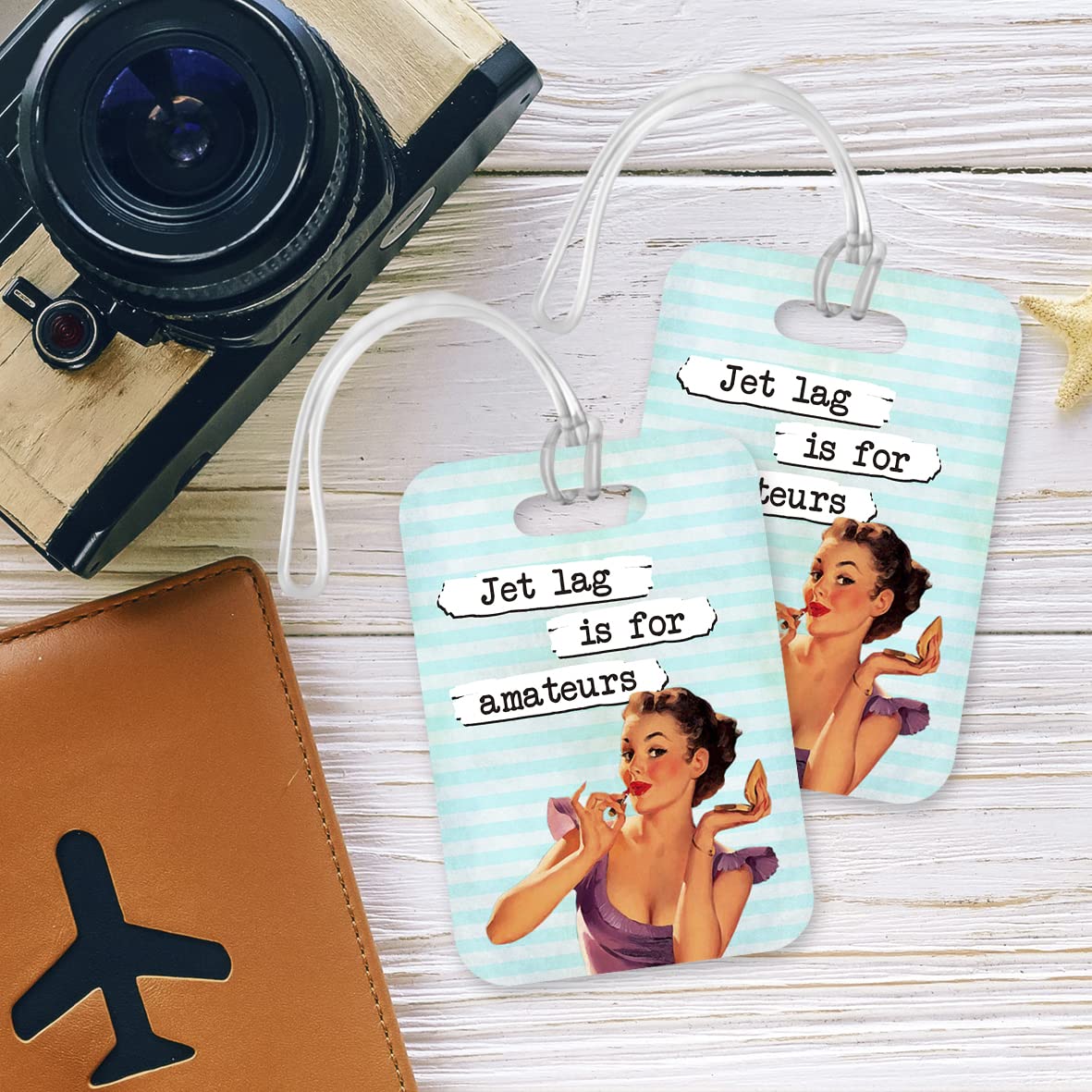 LT092 Jet lag is for Amateurs Novelty Funny Unique Designer Gift Glossy Plastic Suitcase Luggage Tag