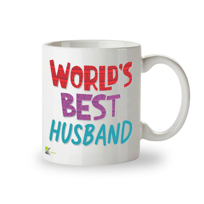 Kruzroyal DZ845 World's Best Husband Mug 11oz - White Ceramic Coffee & Tea Cup - Ideal Birthday, Anniversary, Father's Day Present for Him