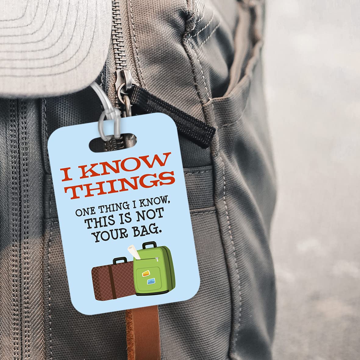 LT156 I Know Things. One Thing I Know, This is Not Your Bag. Novelty Funny Unique Designer Gift Glossy Plastic Suitcase Luggage Tag