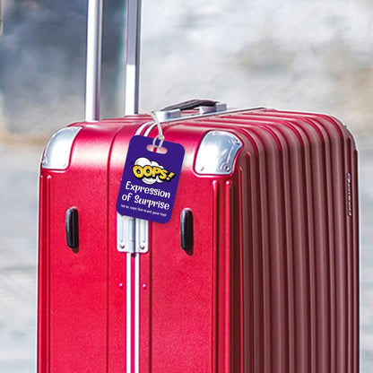 LT004 OOPS! Expression of Surprise (as in : oops This is not Your Bag) Novelty Funny Unique Designer Gift Glossy Plastic Suitcase Luggage Tag