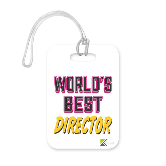 LT439 World's Best Director Novelty Funny Unique Designer Gift, Suitcase, Glossy Plastic Luggage Tag for Director