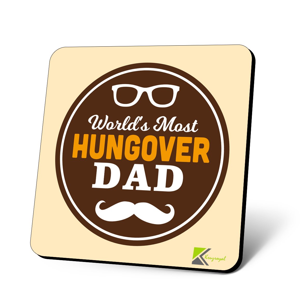 CS650 World's Most Hungover Dad Novelty Funny Coffee Tea Drink Gift Glossy MDF Wooden Coaster