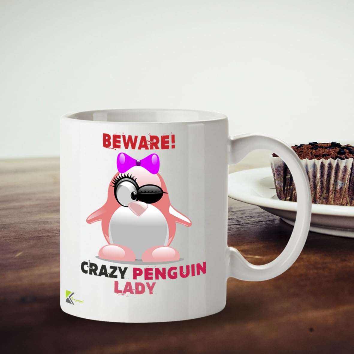 Kruzroyal Crazy Penguin Lady Funny Mug - Funny Novelty Great Gift Idea Coffee Tea Cup