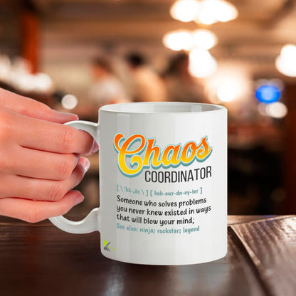 Kruzroyal Chaos Coordinator Mug | Funny Gift for Women Men Mum Boss Teacher Coworker | Appreciation Birthday Christmas Office Present 11oz