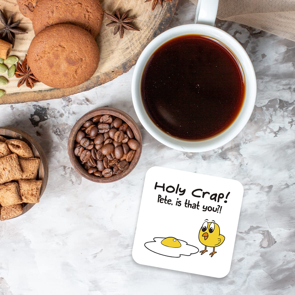 CS496 Holy Crap! Pete, is That You? Novelty Funny Coffee Tea Drink Gift Glossy MDF Wooden Coaster